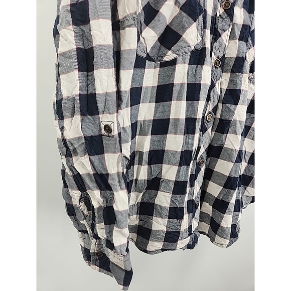 Faded Glory Shirt Womens Flannel Plaid Button Up Long‎ Sleeve Large 12 - 14 - Picture 5 of 8